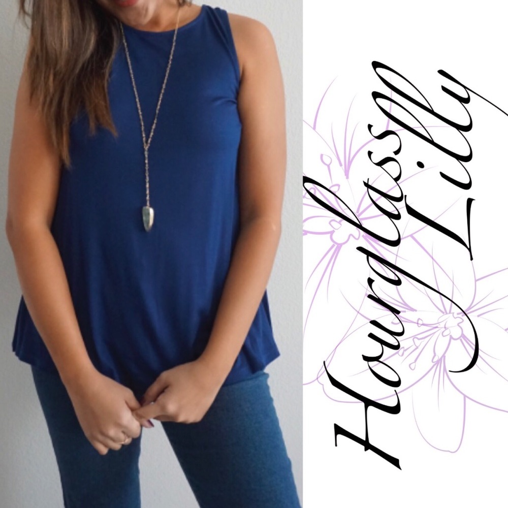 Hourglass Lilly Tank Solid Navy Blue-S/M